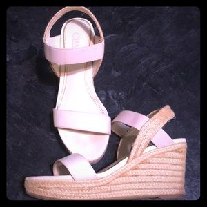 Chaps Cream Slip-On Wedges
